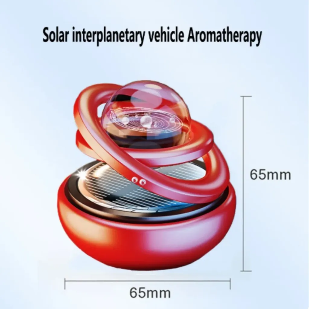 Solar Interstellar Levitation Ring Car Dashboard Perfume Diffuser Car Air Freshener Creative Decoration Aromatherapy In Car RED