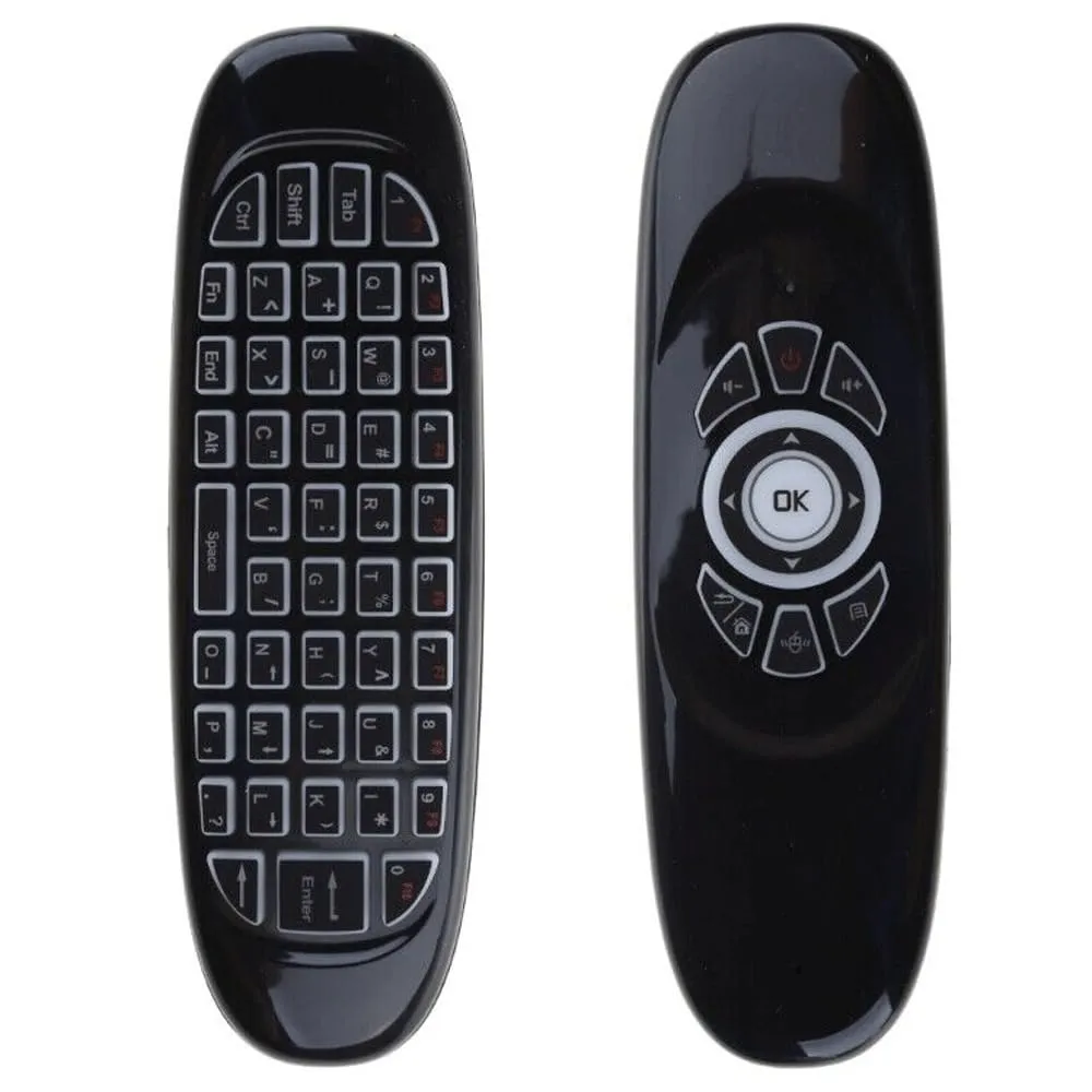 Etzin C120 RGB 7 Color Backlight Fly Air Mouse Wireless Backlit Keyboard G64 Rechargeable 2.4G Smart Remote Control for Android Tv Box Keyboard Accessories-(EPL-630KM)